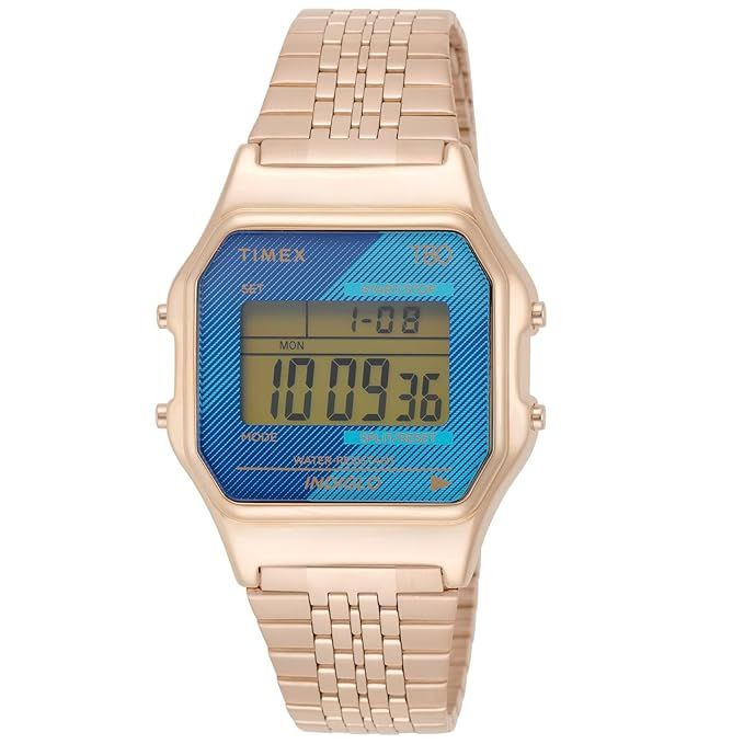 Timex T80 34mm Digital Rose GoldTone Unisex Watch